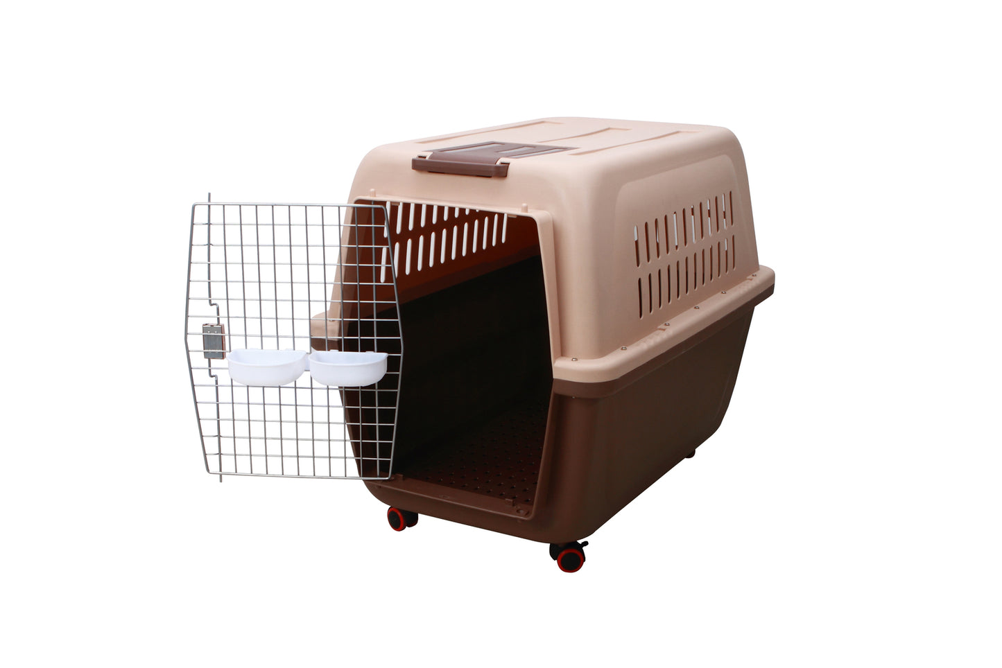 YES4PETS XL Plastic Kennels Pet Carrier Dog Cat Cage Crate With Handle and Removable Wheel