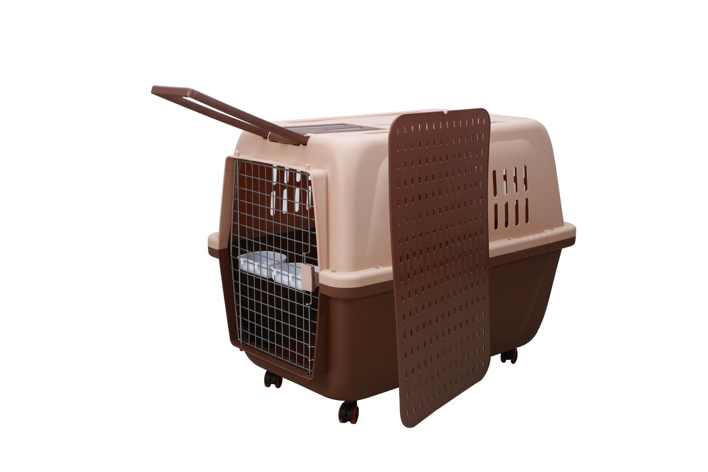 YES4PETS XL Plastic Kennels Pet Carrier Dog Cat Cage Crate With Handle and Removable Wheel