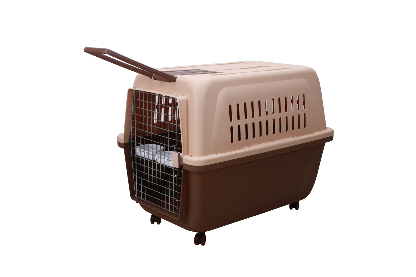 YES4PETS XL Plastic Kennels Pet Carrier Dog Cat Cage Crate With Handle and Removable Wheel