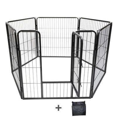 YES4PETS 6 Panels 80 cm Heavy Duty Pet Dog Cat Puppy  Rabbit Exercise Playpen Fence W Cover