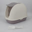 YES4PETS Portable Hooded Cat Toilet Litter Box Tray House with Scoop and Grid Tray White