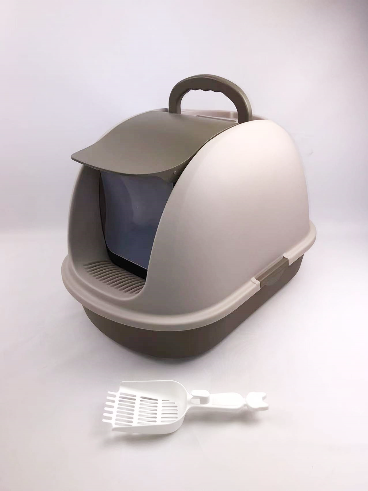 YES4PETS XL Portable Hooded Cat Toilet Litter Box Tray House w Charcoal Filter and Scoop