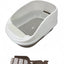 YES4PETS Large Portable Cat Toilet Litter Box Tray with Scoop and Grid Tray Brown