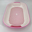 YES4PETS Large Portable Cat Toilet Litter Box Tray with Scoop and Grid Tray Pink