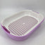 YES4PETS Large Portable Cat Toilet Litter Box Tray with Scoop and Grid Tray Purple