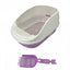 YES4PETS Large Portable Cat Toilet Litter Box Tray with Scoop and Grid Tray Purple