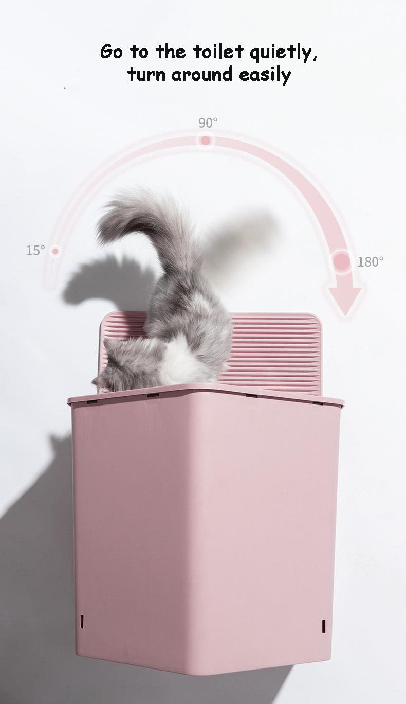 YES4PETS L Portable Hooded Cat Toilet Litter Box Tray House with Drawer and Scoop-Pink