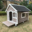 YES4PETS L Timber Pet Dog Kennel House Puppy Wooden Timber Cabin