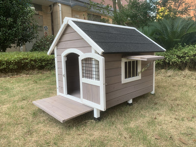 YES4PETS L Timber Pet Dog Kennel House Puppy Wooden Timber Cabin