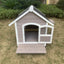 YES4PETS L Timber Pet Dog Kennel House Puppy Wooden Timber Cabin