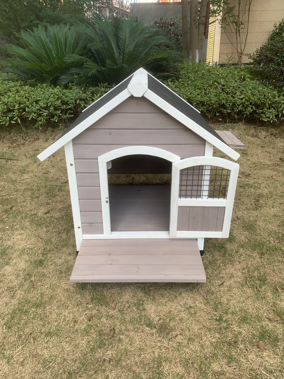 YES4PETS L Timber Pet Dog Kennel House Puppy Wooden Timber Cabin