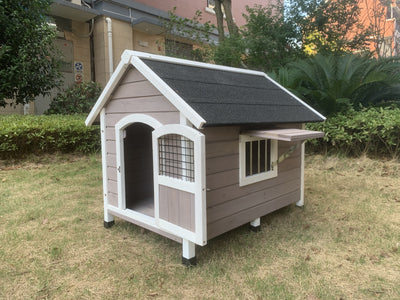 YES4PETS L Timber Pet Dog Kennel House Puppy Wooden Timber Cabin