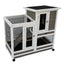 YES4PETS Rabbit Hutch Cat House Cage Guinea Pig Ferret Cage With Wheels