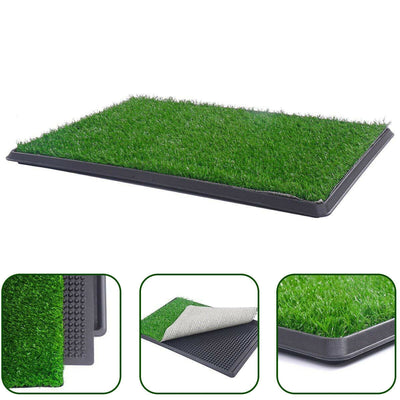 YES4PETS XL Indoor Dog Puppy Toilet Grass Training Mat Loo Pad Potty W 2 Grass