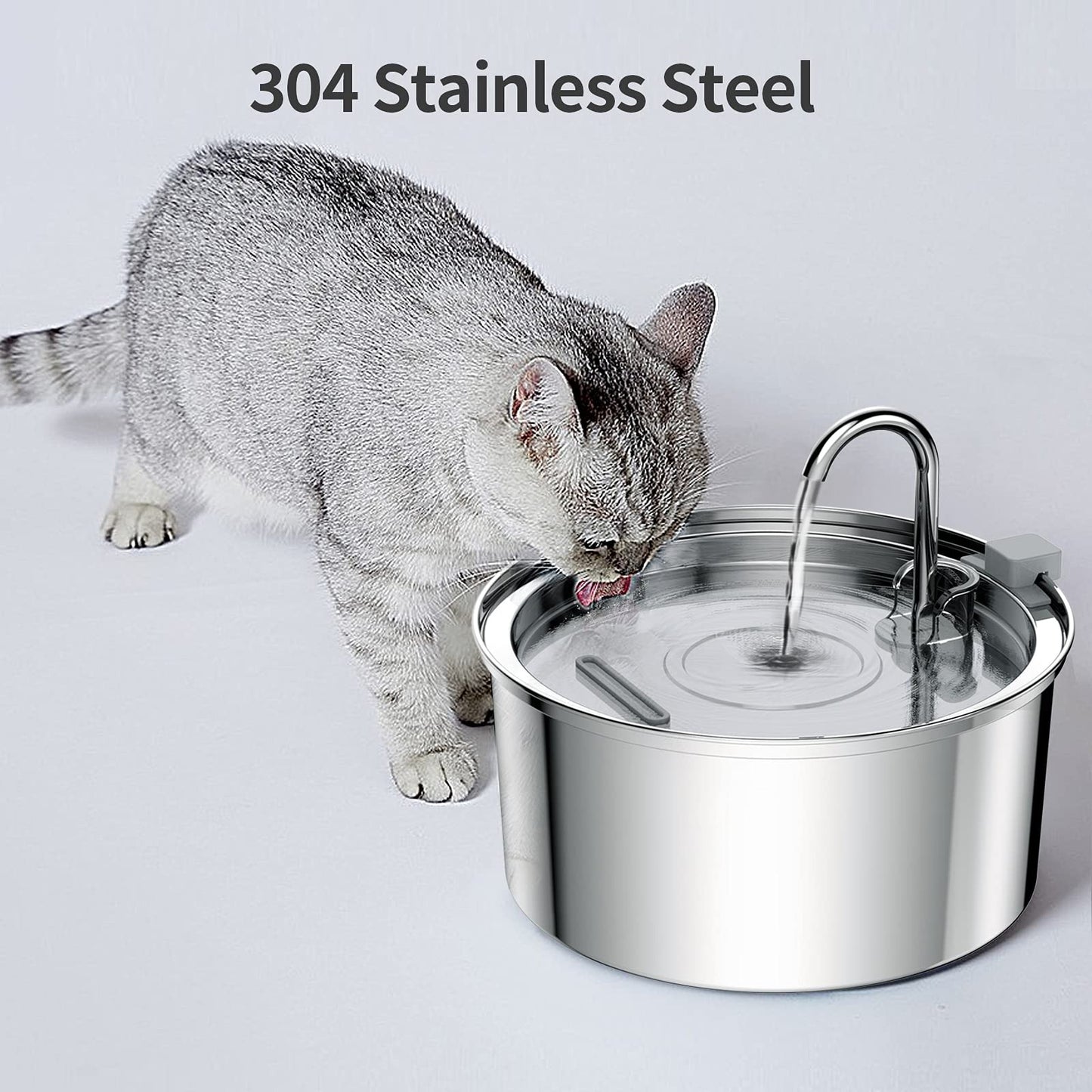 YES4PETS 3.2L Automatic Electric Pet Water Fountain Dog Cat Stainless Steel Feeder Bowl Dispenser