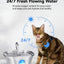 YES4PETS 3.2L Automatic Electric Pet Water Fountain Dog Cat Stainless Steel Feeder Bowl Dispenser Square