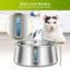 YES4PETS 4L Automatic Electric Pet Water Fountain Dog Cat Stainless Steel Feeder Bowl Dispenser