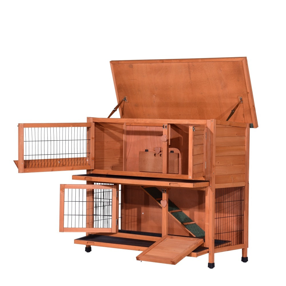 YES4PETS XL Double Storey Rabbit Hutch Guinea Pig Cage , Ferret cage W Pull Out Tray