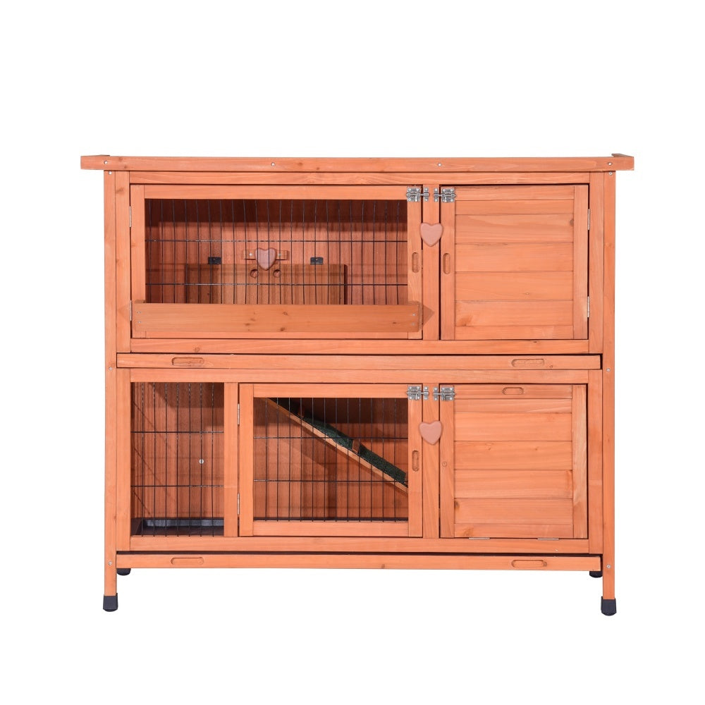 YES4PETS XL Double Storey Rabbit Hutch Guinea Pig Cage , Ferret cage W Pull Out Tray