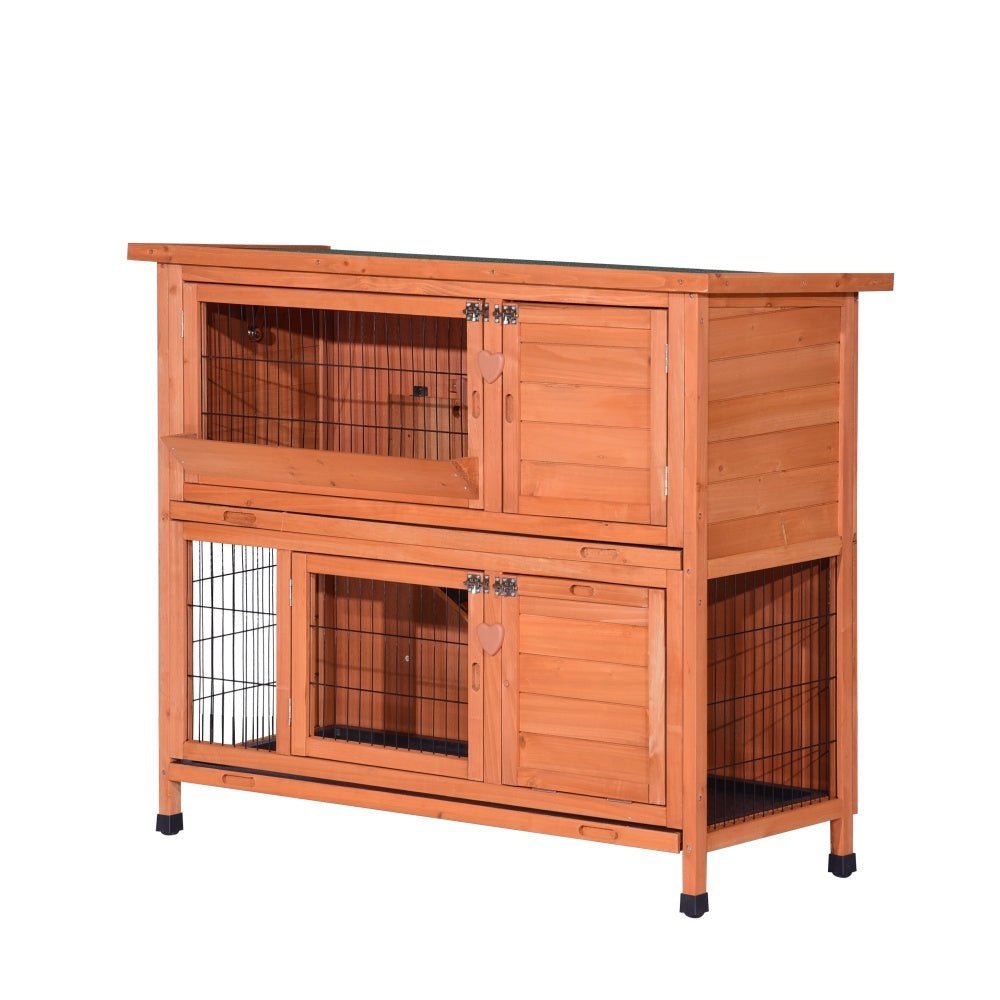 YES4PETS XL Double Storey Rabbit Hutch Guinea Pig Cage , Ferret cage W Pull Out Tray