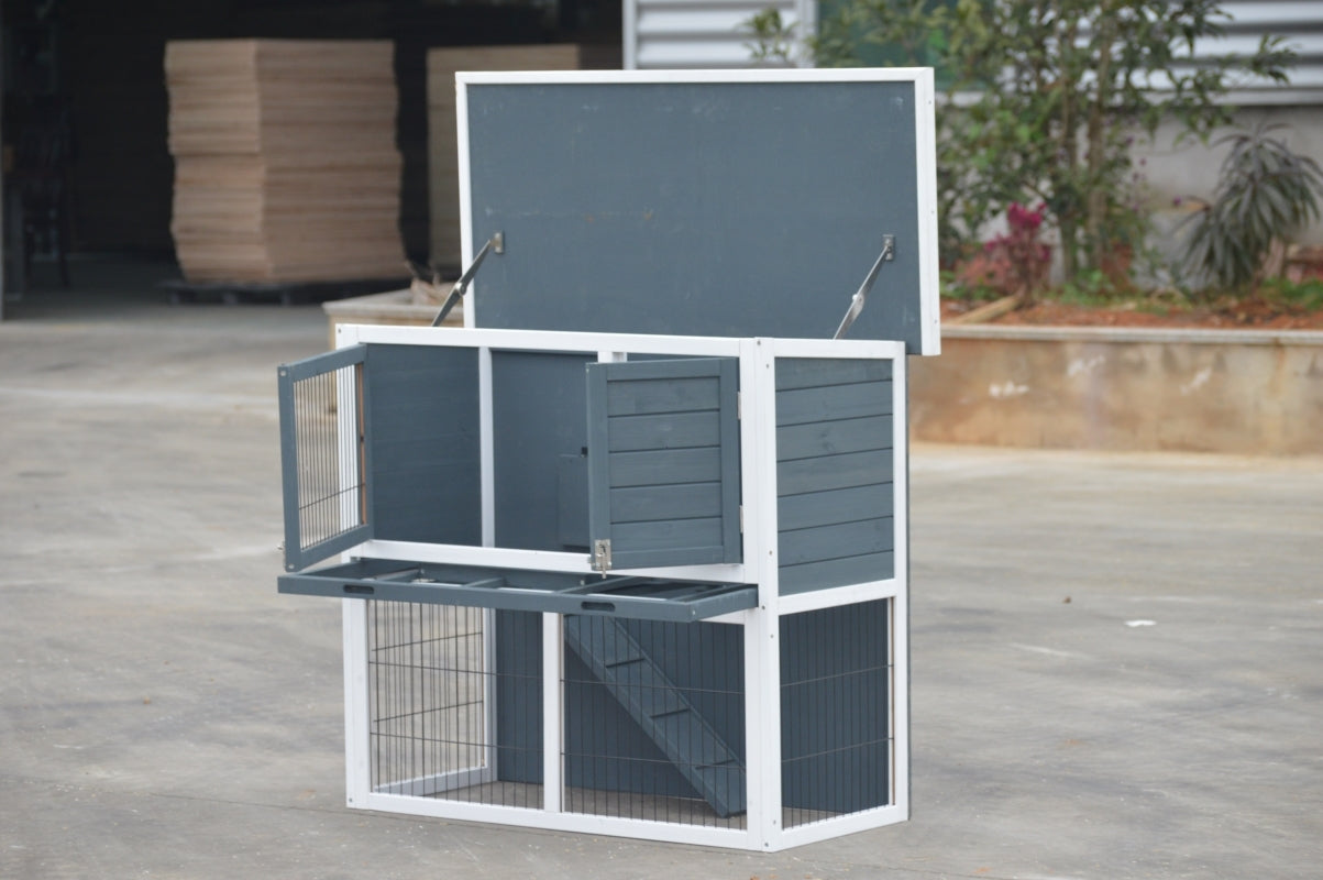 YES4PETS L Double Storey Rabbit Hutch Guinea Pig Cage , Ferret cage W Pull Out Tray