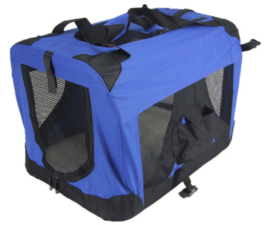 YES4PETS Medium Portable Foldable Dog Cat Rabbit Soft Crate Carrier-Blue