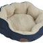 YES4PETS Washable Blue / Grey Fleece Soft Pet Dog Cat Bed-Medium